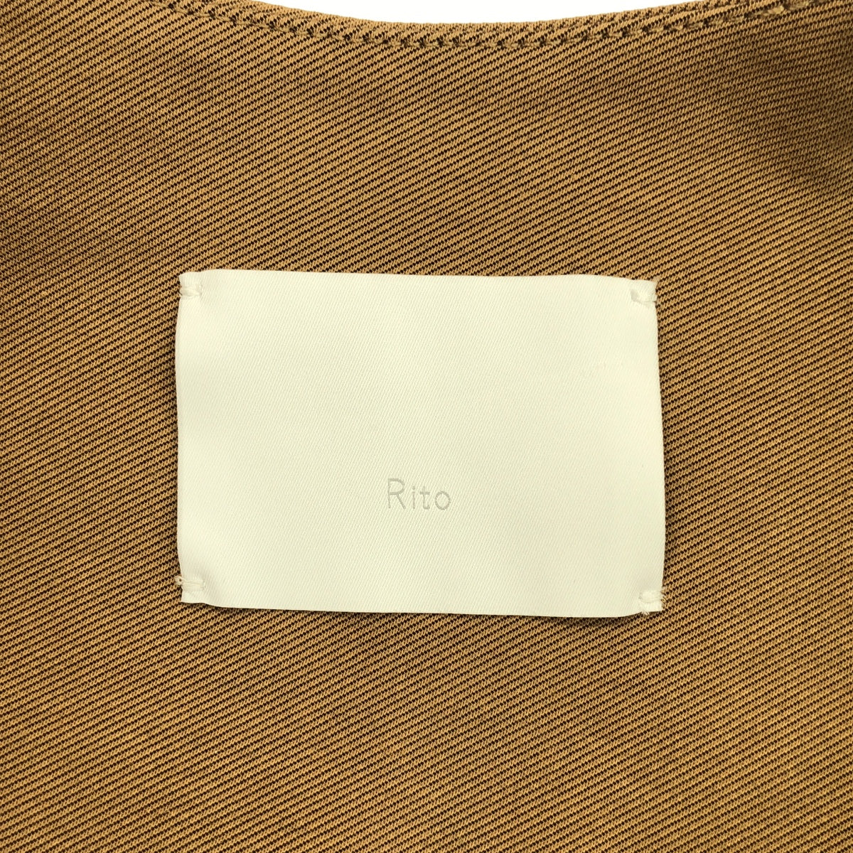 【美品】  Rito / リト | コンパクトツイル ジャージー ドローストリング ノーカラーコート | 36 | ブラウン | レディース