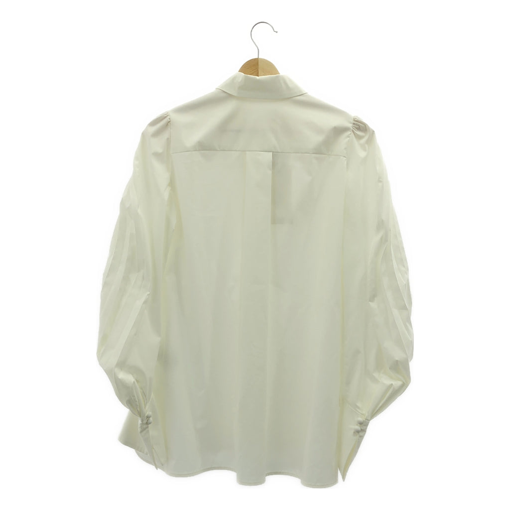 【미품】 Mame Kurogouchi / 마메쿠로고우치 | Curved Pleated Shirt 커브 플리츠 셔츠 | 1 | 화이트 | 여성