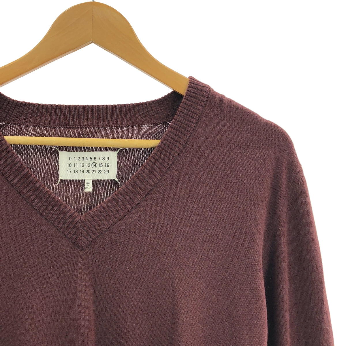 Maison Margiela / メゾンマルジェラ | 2016AW | ウール Vネック エルボーパッチ ニット | L | メンズ