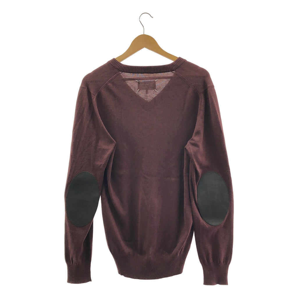 Maison Margiela / メゾンマルジェラ | 2016AW | ウール Vネック エルボーパッチ ニット | L | メンズ