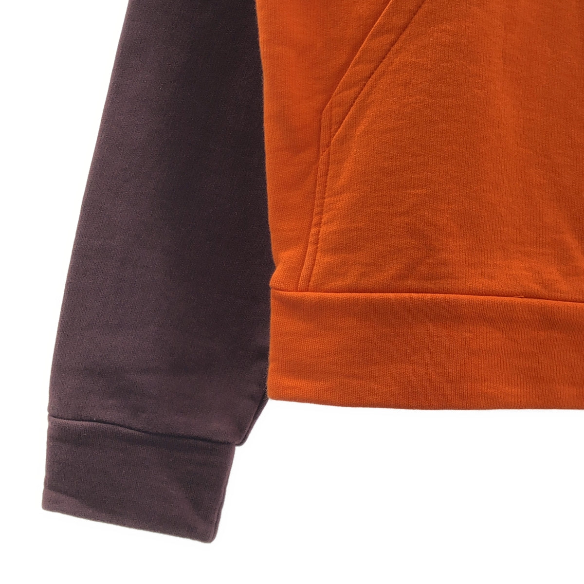 【美品】  PRADA / プラダ | バイカラー ハーフジップ パーカー | S | オレンジ / ボルドー | レディース