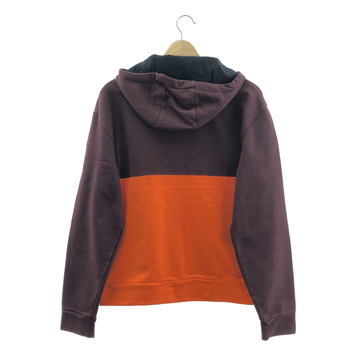 【美品】  PRADA / プラダ | バイカラー ハーフジップ パーカー | S | オレンジ / ボルドー | レディース