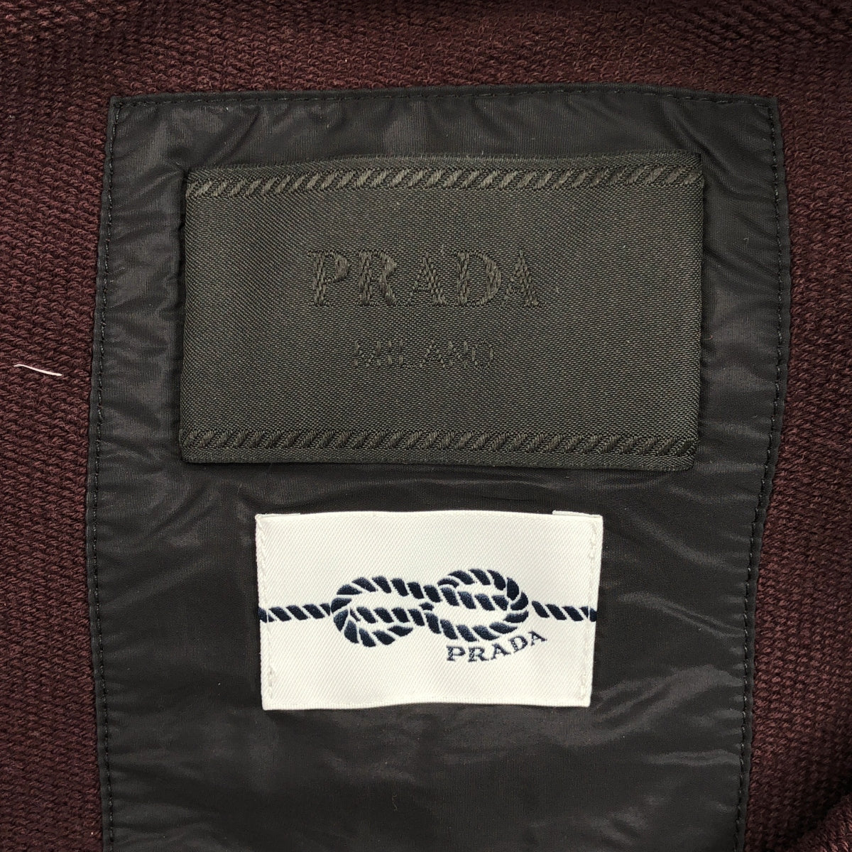 【美品】  PRADA / プラダ | バイカラー ハーフジップ パーカー | S | オレンジ / ボルドー | レディース
