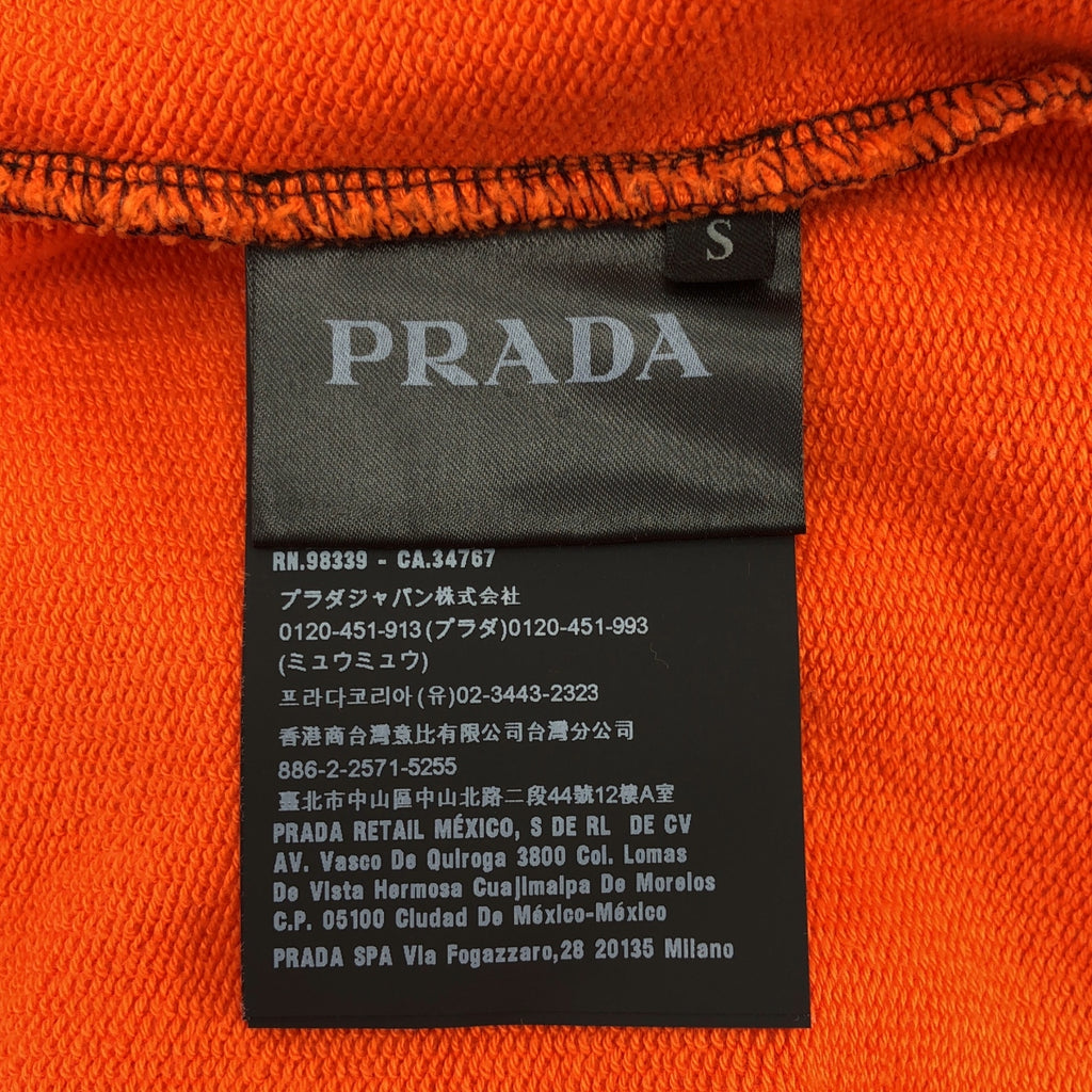 【美品】  PRADA / プラダ | バイカラー ハーフジップ パーカー | S | オレンジ / ボルドー | レディース