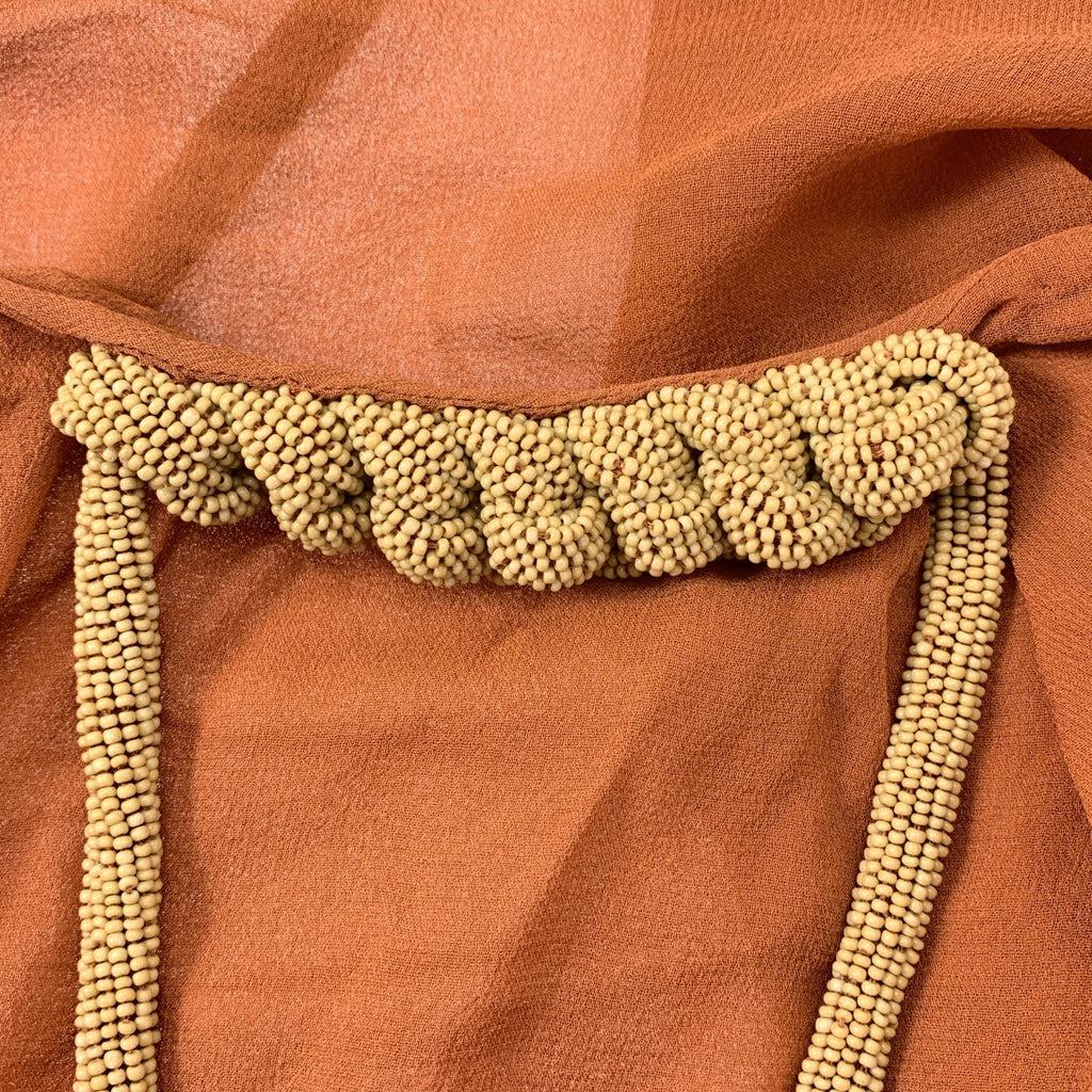 DRIES VAN NOTEN / 드리스 반노텐 | silk 100% / 실크 뜨개질 장식 시어 블라우스 | 38 |