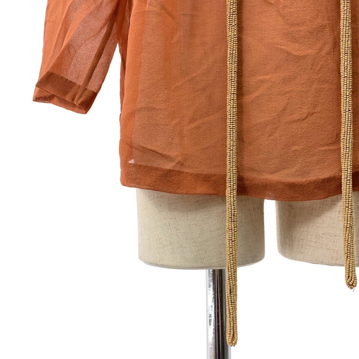 DRIES VAN NOTEN / 드리스 반노텐 | silk 100% / 실크 뜨개질 장식 시어 블라우스 | 38 |