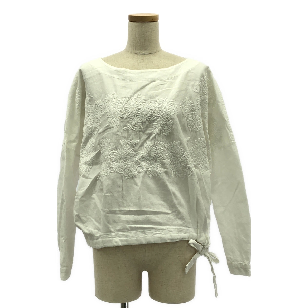 45r / フォーティファイブアール | コットン フラワー 花刺しゅう デザイン ブラウス | 0 | ホワイト | レディース