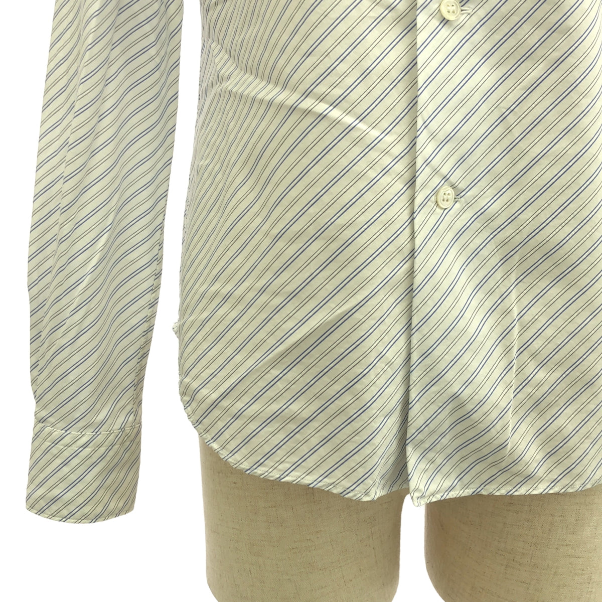 COMME des GARCONS SHIRT / コムデギャルソンシャツ | ラウンドカラー ストラップ シャツ ブラウス | XS | ホワイト/ブルー/ブラック | レディース