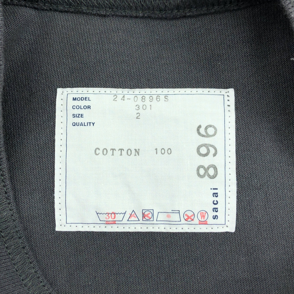 sacai | 2024SS | 圖案印花T卹 | 2碼 | 灰色 | 男款