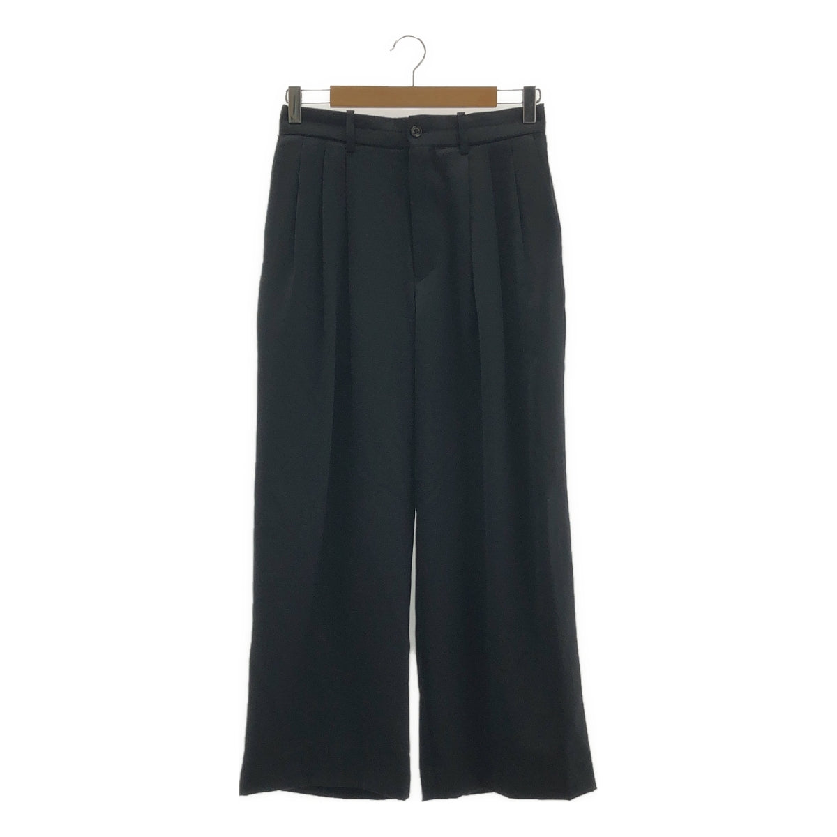 MARKAWARE / 마카웨어 | CASHMERE SATIN TRIPLE PLEATED WIDE TROUSERS 캐시미어 새틴 트리플 플리츠 와이드 팬츠 | 1 | 남성