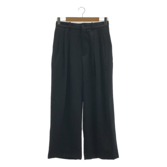 MARKAWARE / 마카웨어 | CASHMERE SATIN TRIPLE PLEATED WIDE TROUSERS 캐시미어 새틴 트리플 플리츠 와이드 팬츠 | 1 | 남성