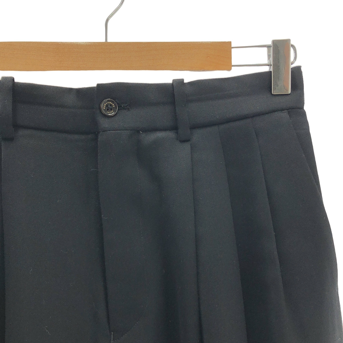 MARKAWARE / 마카웨어 | CASHMERE SATIN TRIPLE PLEATED WIDE TROUSERS 캐시미어 새틴 트리플 플리츠 와이드 팬츠 | 1 | 남성