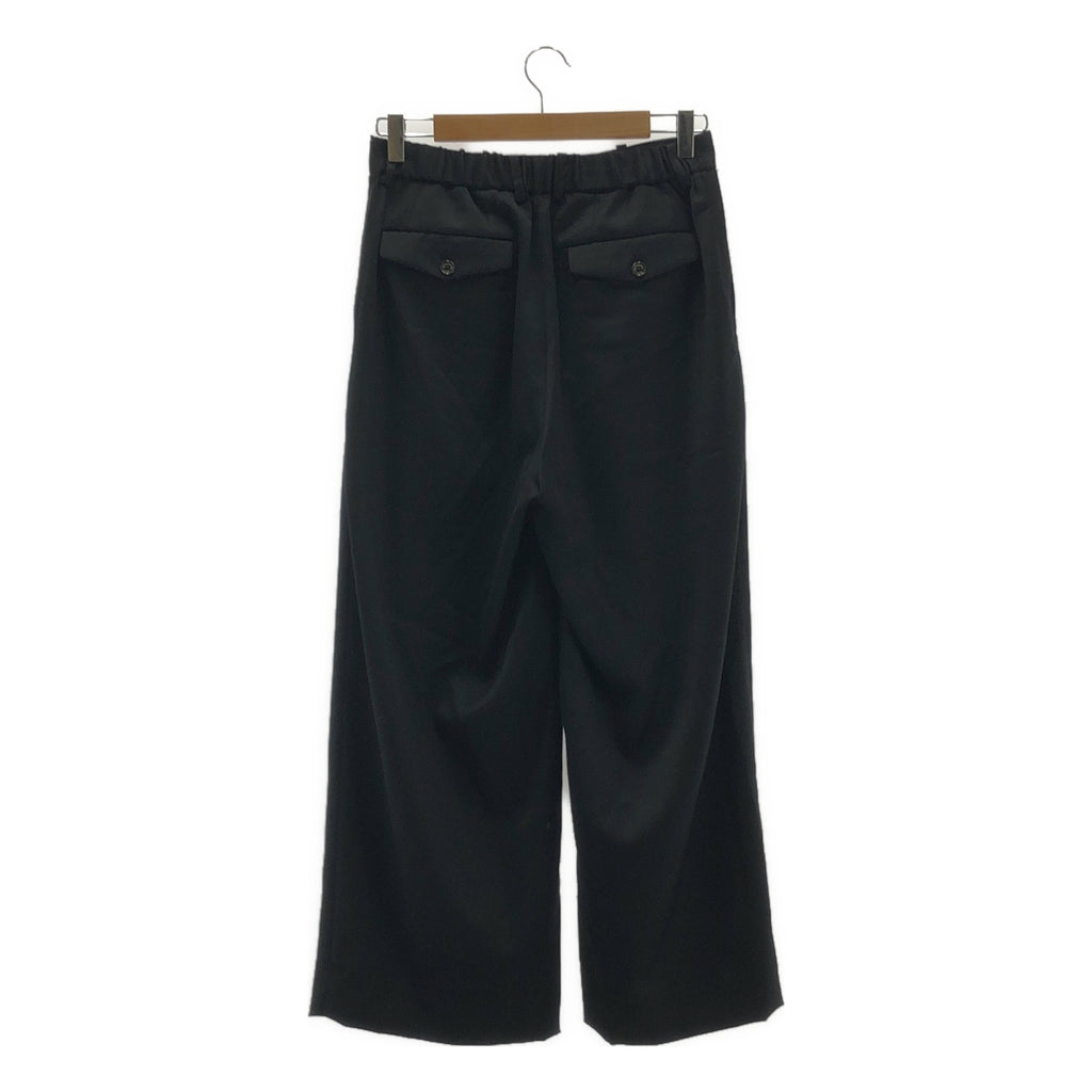【美品】  MARKAWARE / マーカウェア | CASHMERE SATIN TRIPLE PLEATED WIDE TROUSERS カシミヤ サテン トリプル プリーツ ワイドパンツ | 1 | ブラック | メンズ