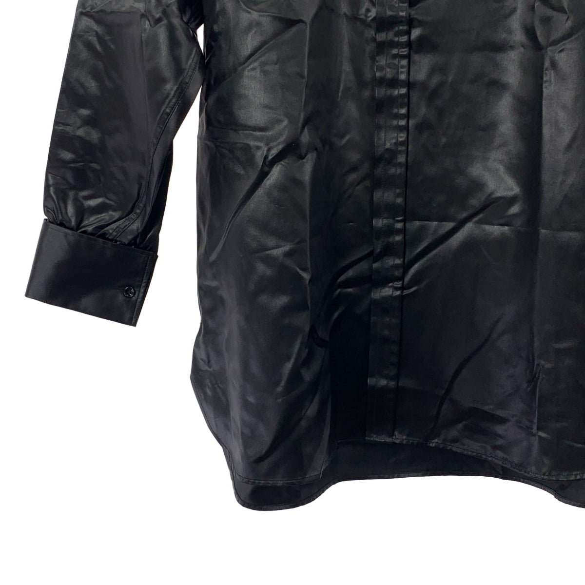 【美品】  Maison Margiela / メゾンマルジェラ | 2022AW | オーバーサイズ ダブルカフス シャツ | 38 | ブラック | レディース