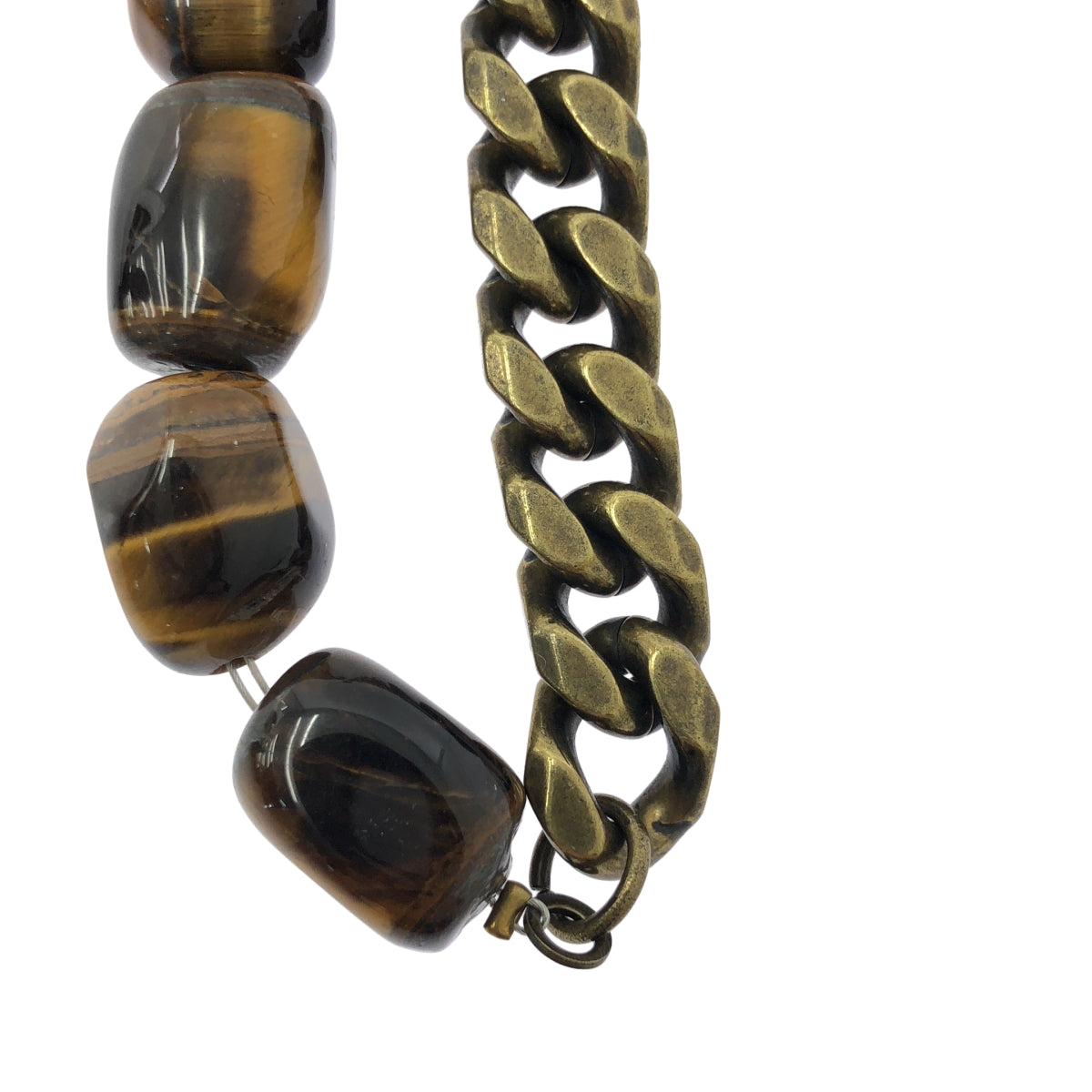 【Dries Van Noten】23AW タイガーアイネックレス DRIES VAN NOTEN】タイガーアイ ネックレス Brown 送料関税込 (Dries