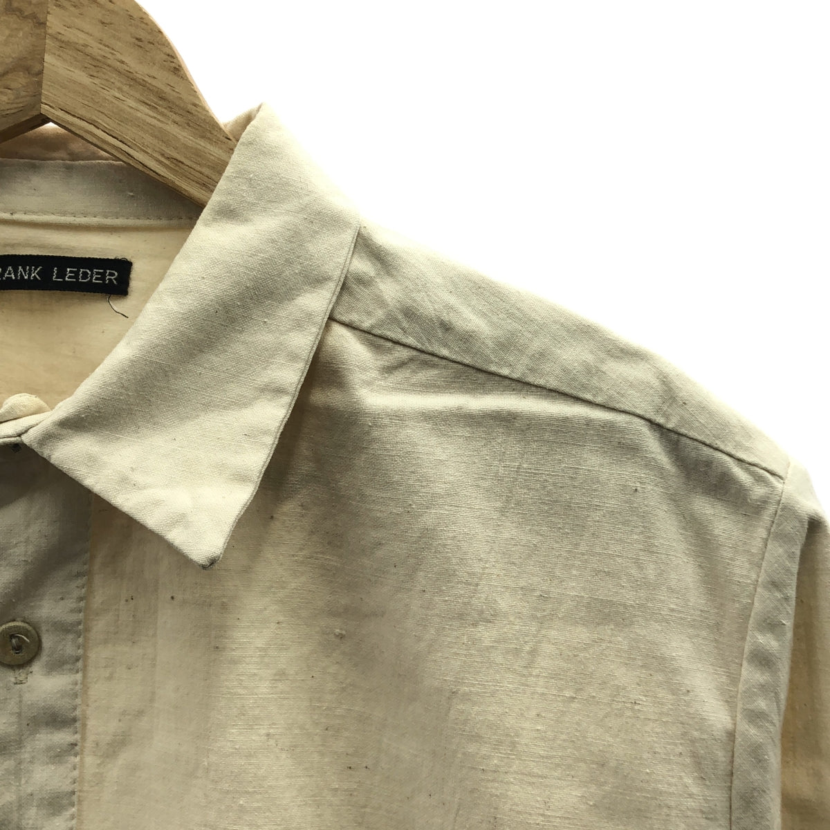 FRANK LEDER / フランクリーダー | INTAGE BED LINEN SHIRT インテージ ベッド リネン シャツ | XS | アイボリー | メンズ