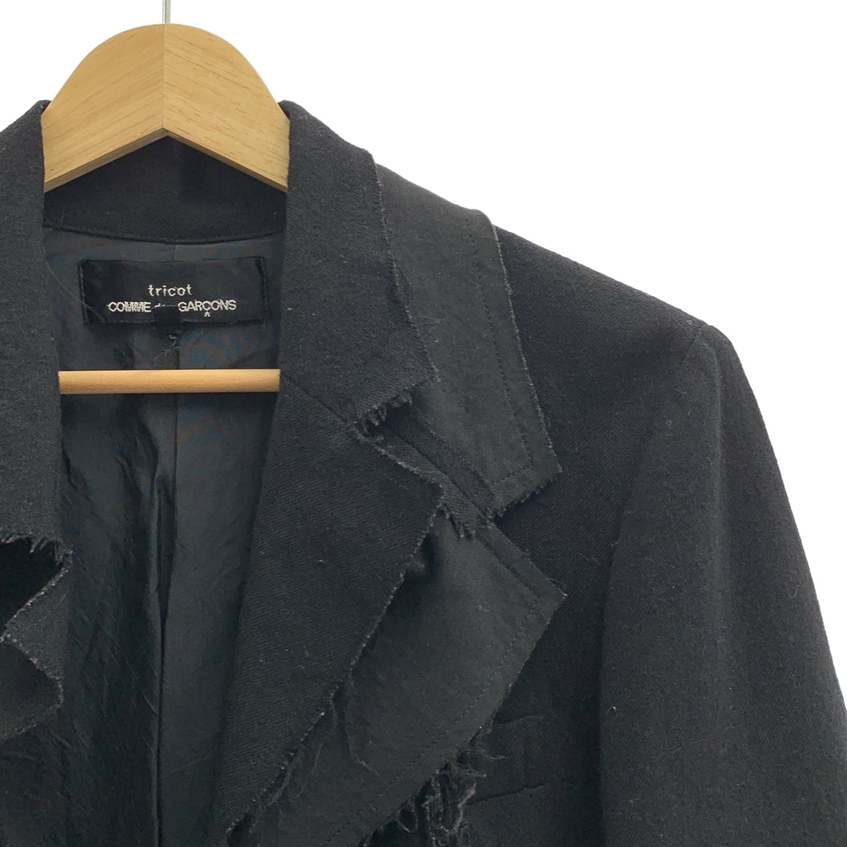 tricot COMME des GARCONS / Tricom De Galson | 제품 세척 가공 컷오프 울 프린지 재킷 | M | 여성