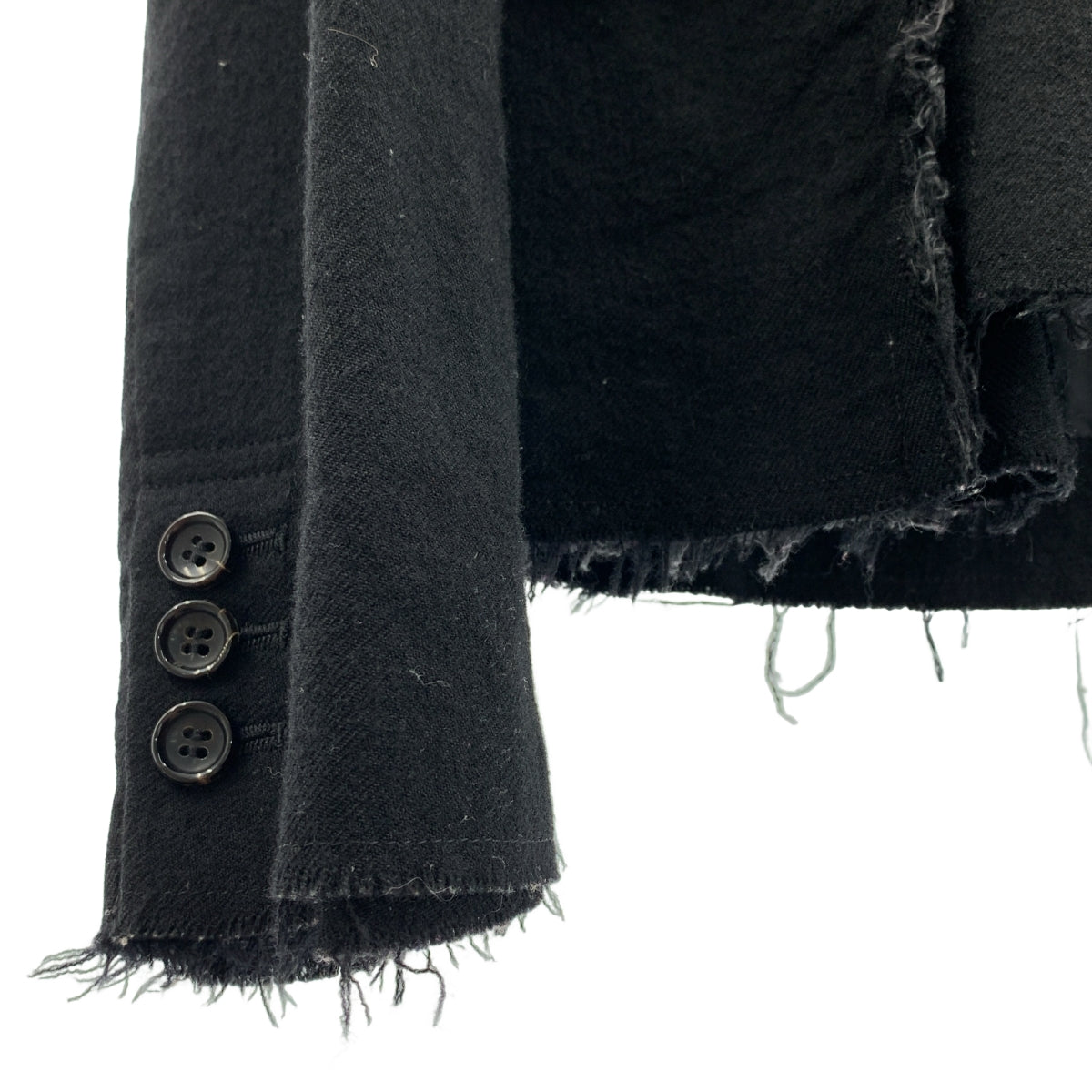 tricot COMME des GARCONS / Tricom De Galson | 제품 세척 가공 컷오프 울 프린지 재킷 | M | 여성