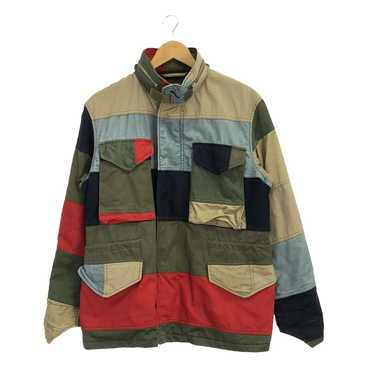 Kaptain Sunshine | Gonzo Jacket | Patchwork Corduroy Military Gonzo Jacket Hoodie | Fully Lined | M | Multicolor | Men's