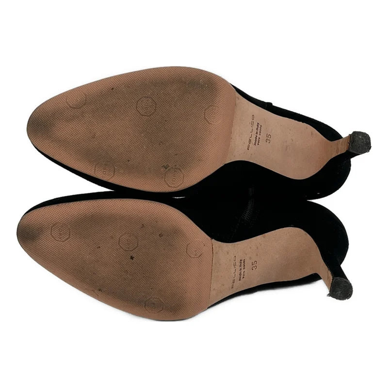 PELLICO / ペリーコ | スエード レザー サイドジップ ヒール ブーティ ショートブーツ | 35 | レディース