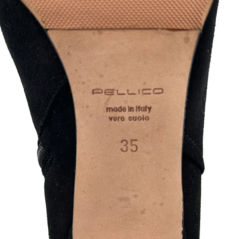 PELLICO / ペリーコ | スエード レザー サイドジップ ヒール ブーティ ショートブーツ | 35 | レディース