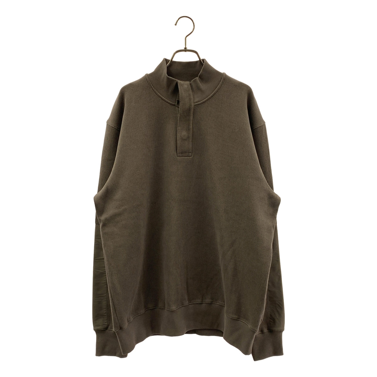 HERNO / ヘルノ | Resort / リゾート ロゴジップ ハイネック ニット プルオーバー | XL | グレー | メンズ