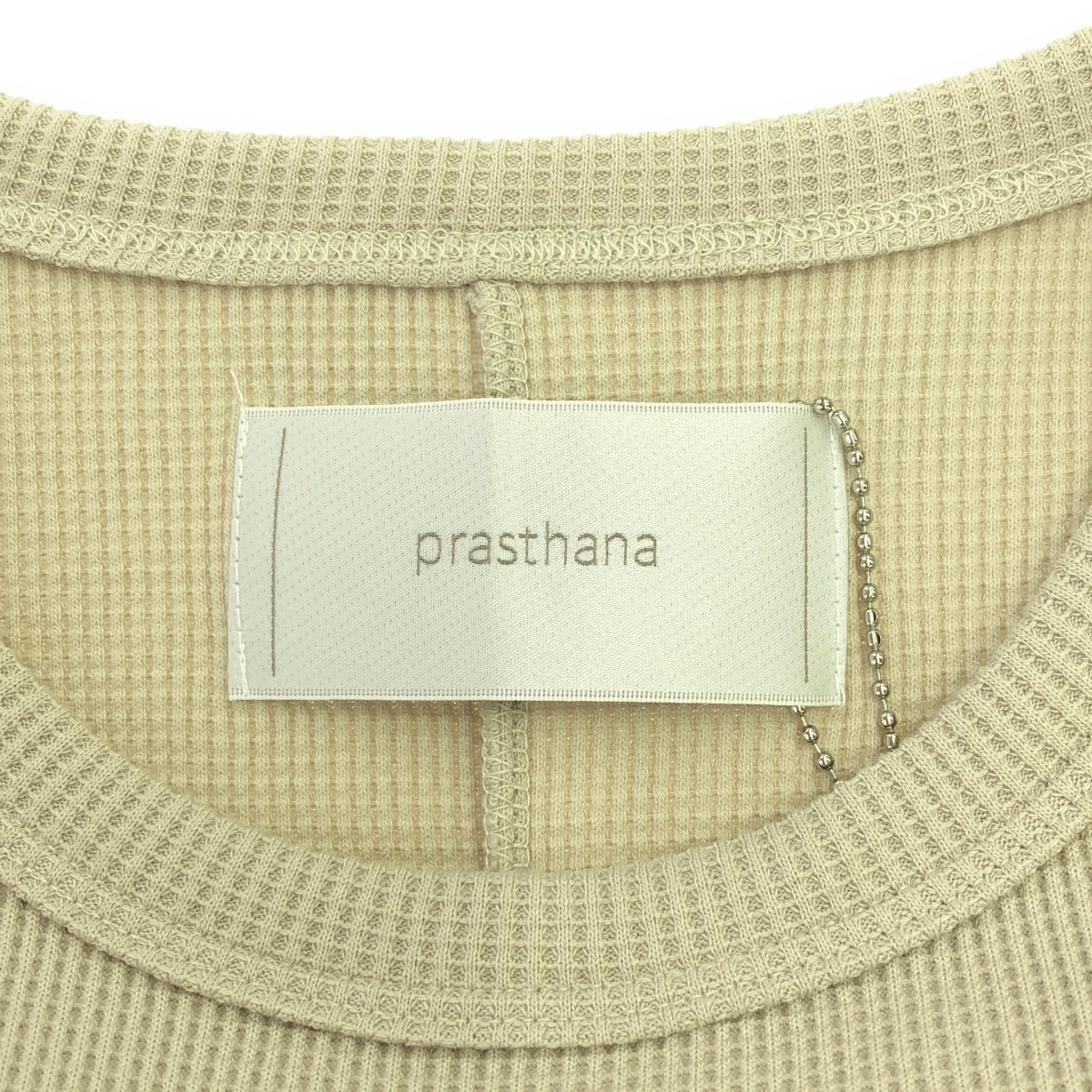 【新品】  prasthana / プラスターナ | wide round neck | M | ベージュ | メンズ