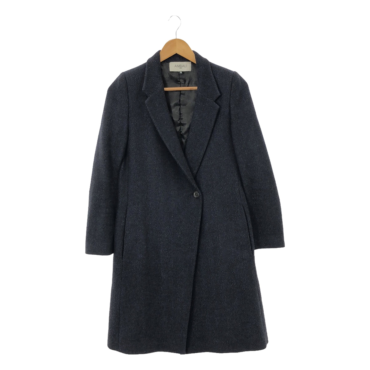 AMBALI / Ambali | Wool tweed single coat / Fully lined | Size 38 | Navy | Women's