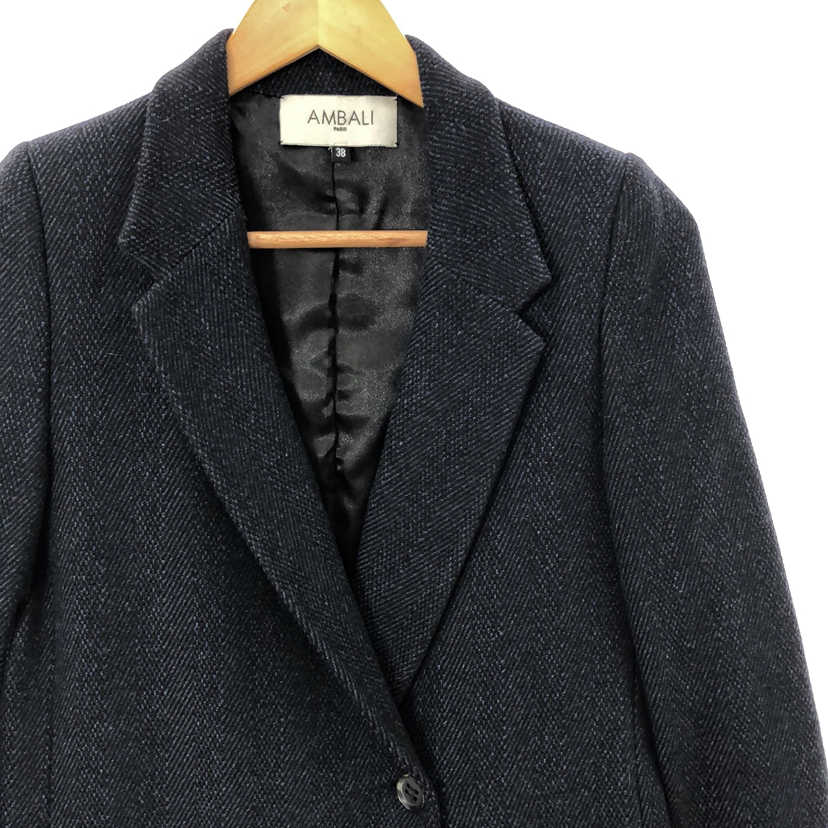 AMBALI / Ambali | Wool tweed single coat / Fully lined | Size 38 | Navy | Women's