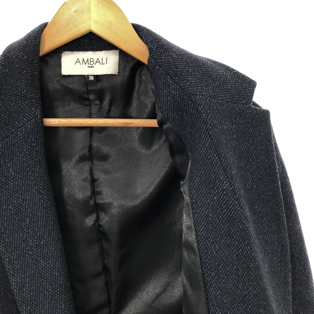 AMBALI / Ambali | Wool tweed single coat / Fully lined | Size 38 | Navy | Women's