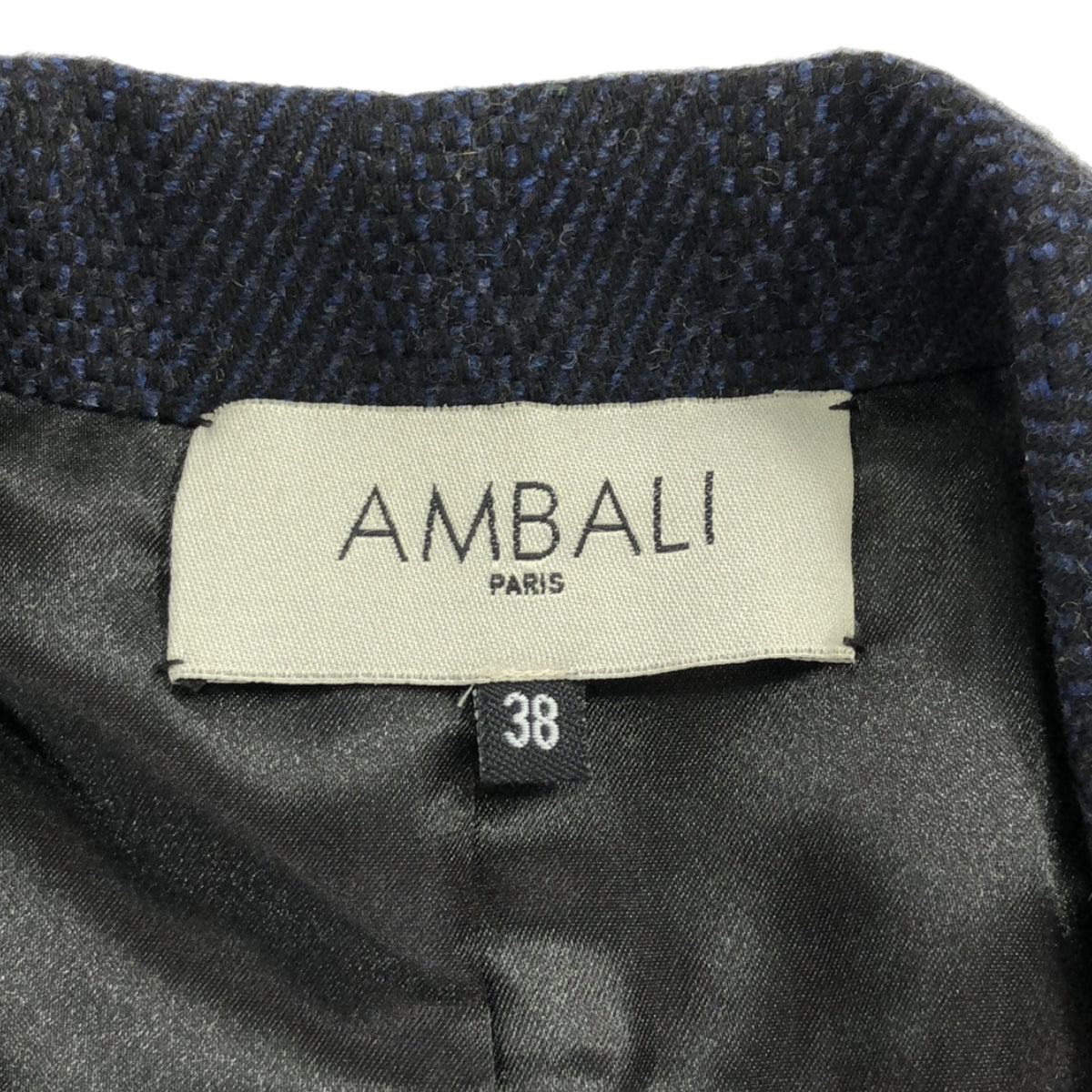 AMBALI / Ambali | Wool tweed single coat / Fully lined | Size 38 | Navy | Women's