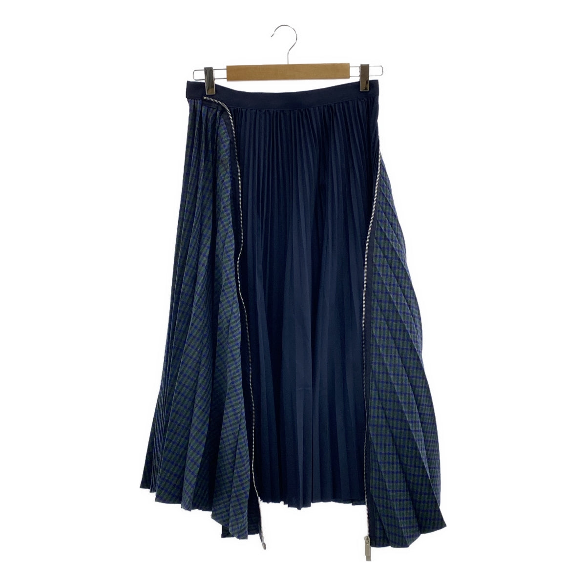 sacai | 拉鍊細節百褶裙 | 長格紋百褶裙 | 尺寸 2 | 女款