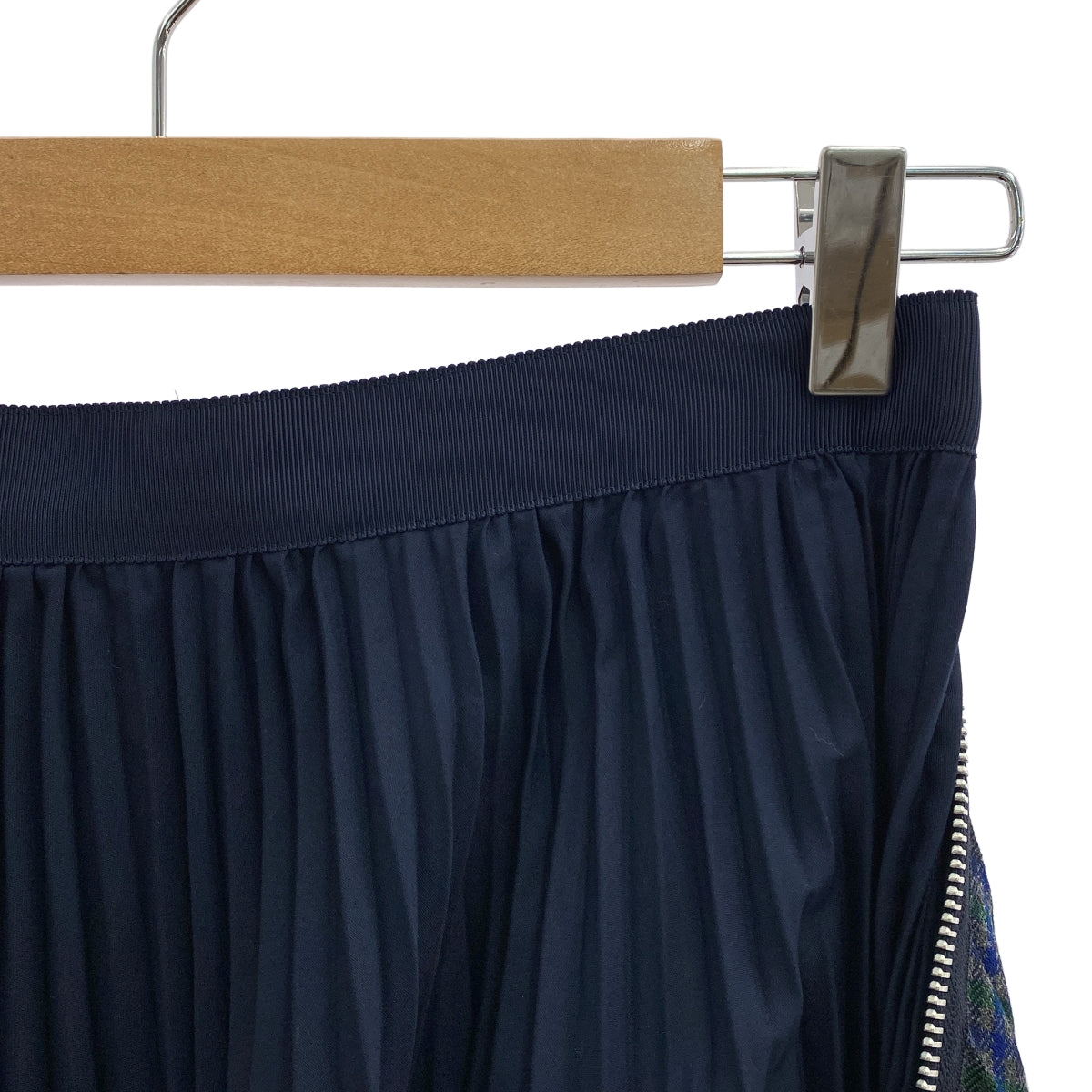 sacai | 拉鍊細節百褶裙 | 長格紋百褶裙 | 尺寸 2 | 女款