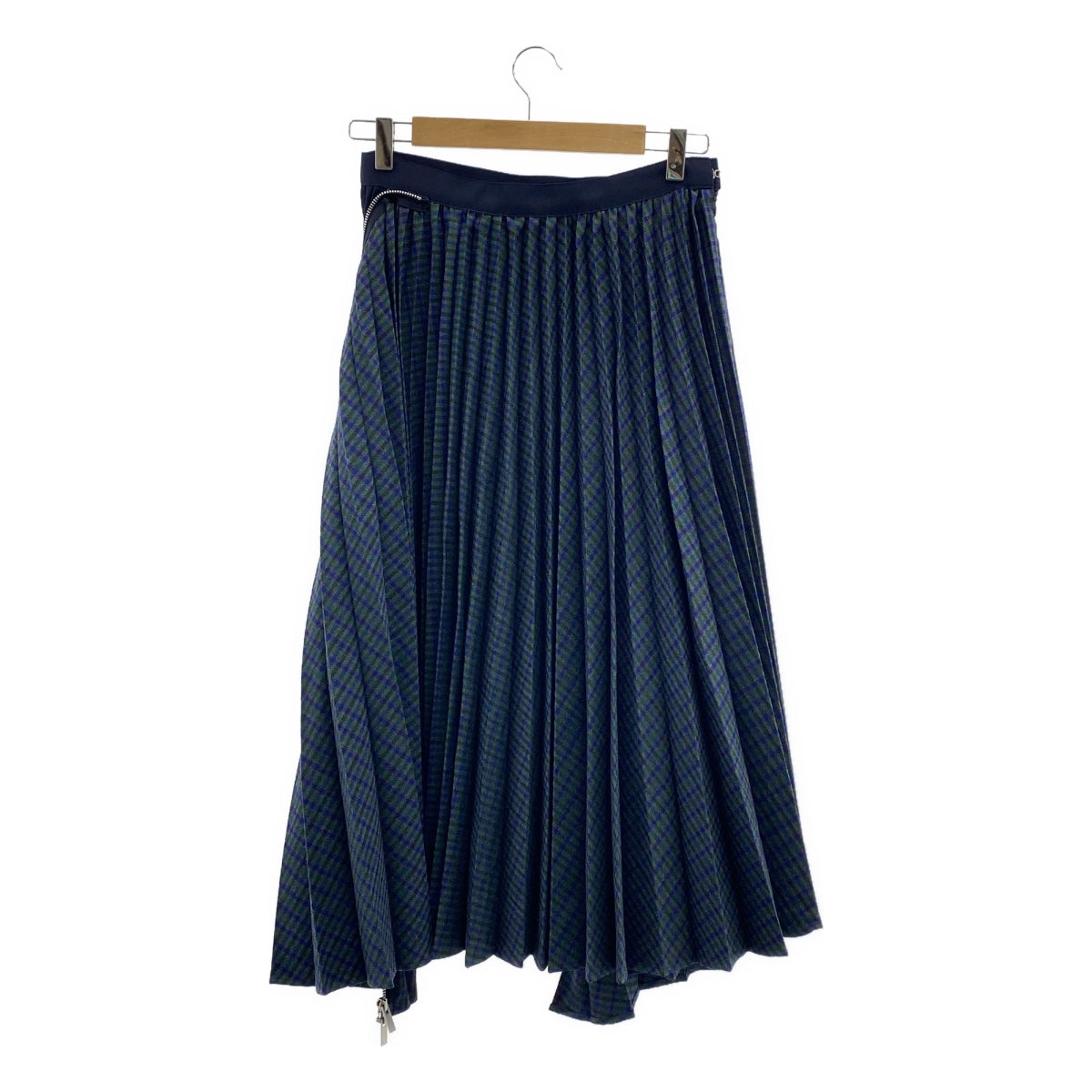 sacai | 拉鍊細節百褶裙 | 長格紋百褶裙 | 尺寸 2 | 女款