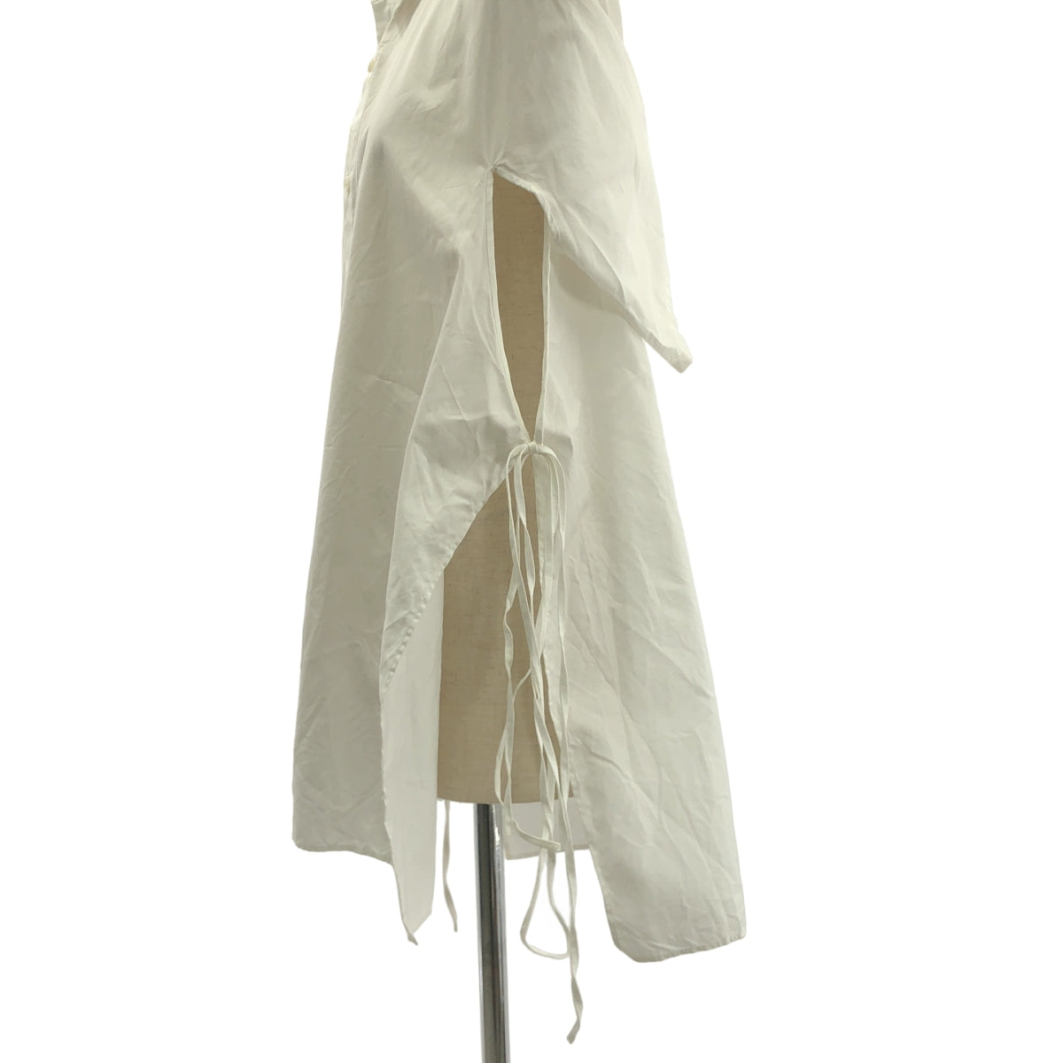 【미품】 YOHJI YAMAMOTO + NOIR / 요우지야마모토 뿌루스노아루 | 2011SS | 변형 컷 아웃 슬리브 슬릿 롱 셔츠 블라우스 | 2 | 화이트 | 여성