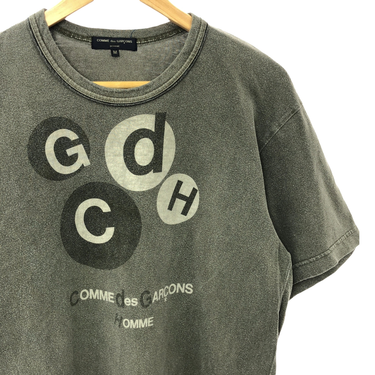 COMME des GARCONS HOMME / コムデギャルソンオム | 2005SS | 製品染め ロゴ プリント クルーネック Tシャツ カットソー | M | メンズ