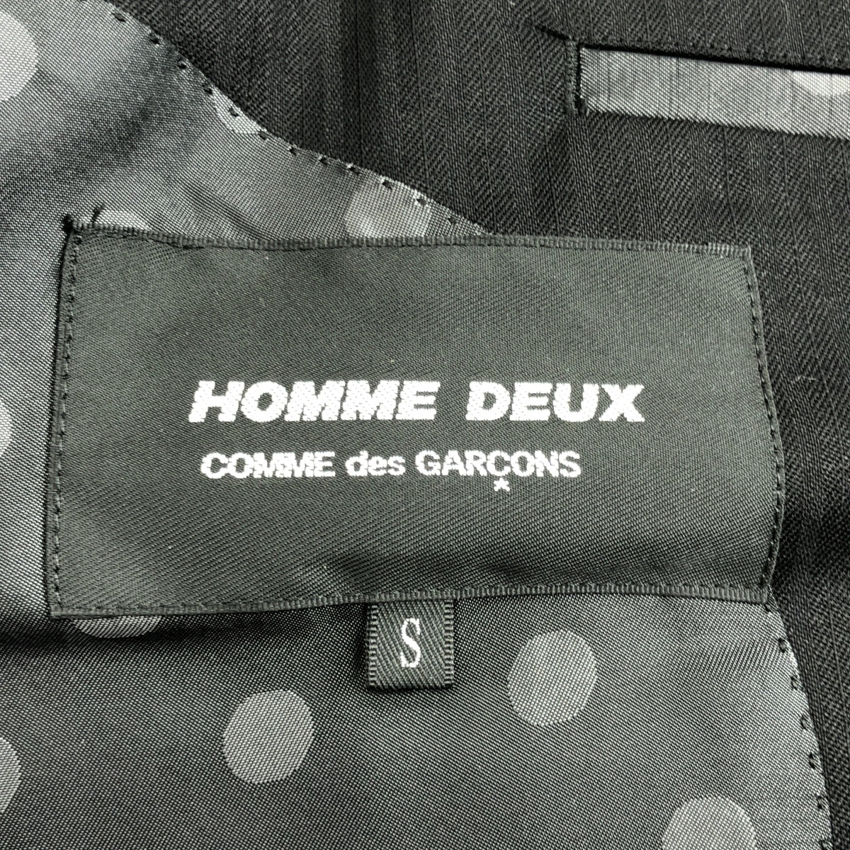 COMME des GARÇONS HOMME DEUX | 男士2017 秋冬 |羊毛條紋精裁外套 | S 號 |黑色|男士