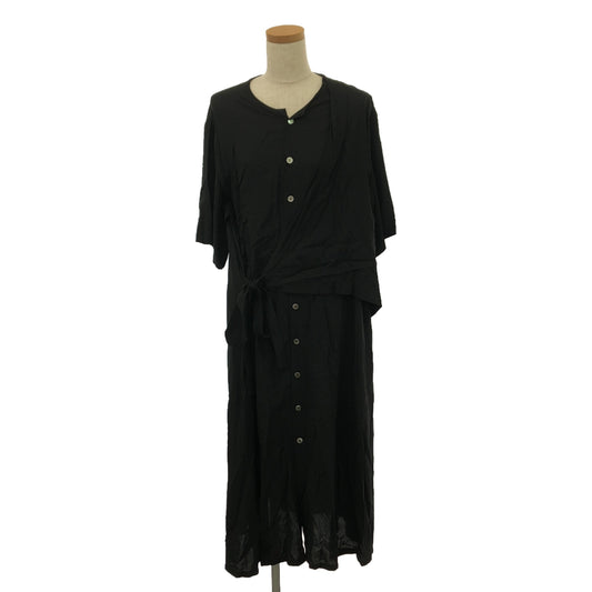 [Good Condition] Ground Y | 2018SS | Rayon Deformed Layered Shirt Dress | 1 | Black | Women's