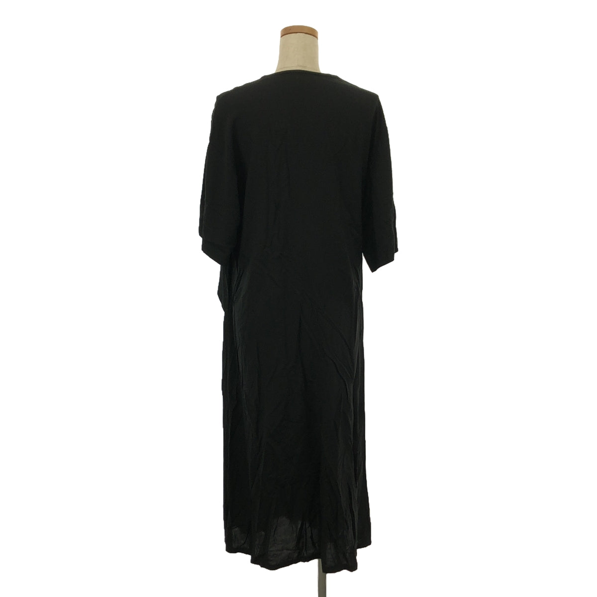 [Good Condition] Ground Y | 2018SS | Rayon Deformed Layered Shirt Dress | 1 | Black | Women's