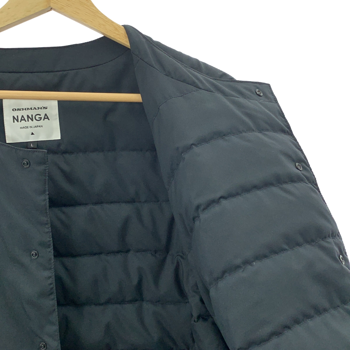 NANGA / 난가 | × OSHMAN 'S OSHMANS 별주 노 칼라 다운 재킷 | L | 블랙 | 남성