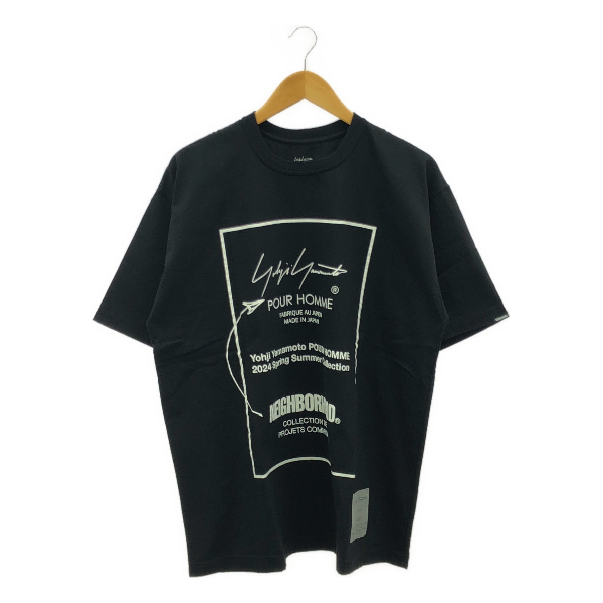【미품】 NEIGHBORHOOD / 네이버 후드 | 2023AW | NH X YOHJI YAMAMOTO TEE SS-1 요우지야마모토 T셔츠 | XL | 블랙 |