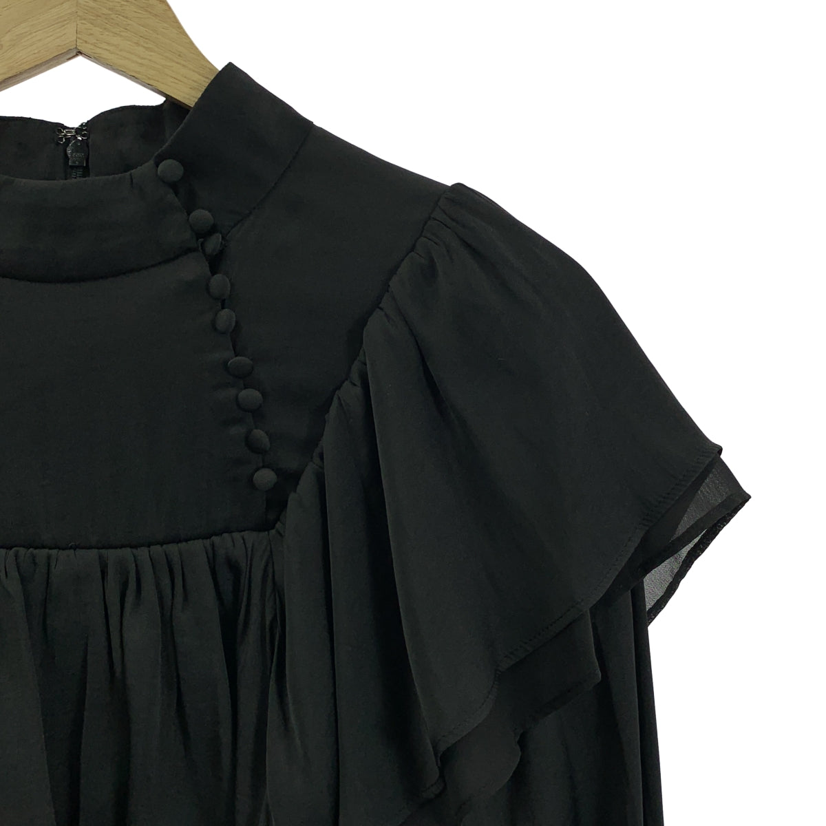 PAMEO POSE / パメオポーズ | ギャザー フリル ボリューム ドレス ワンピース | S | ブラック | レディース