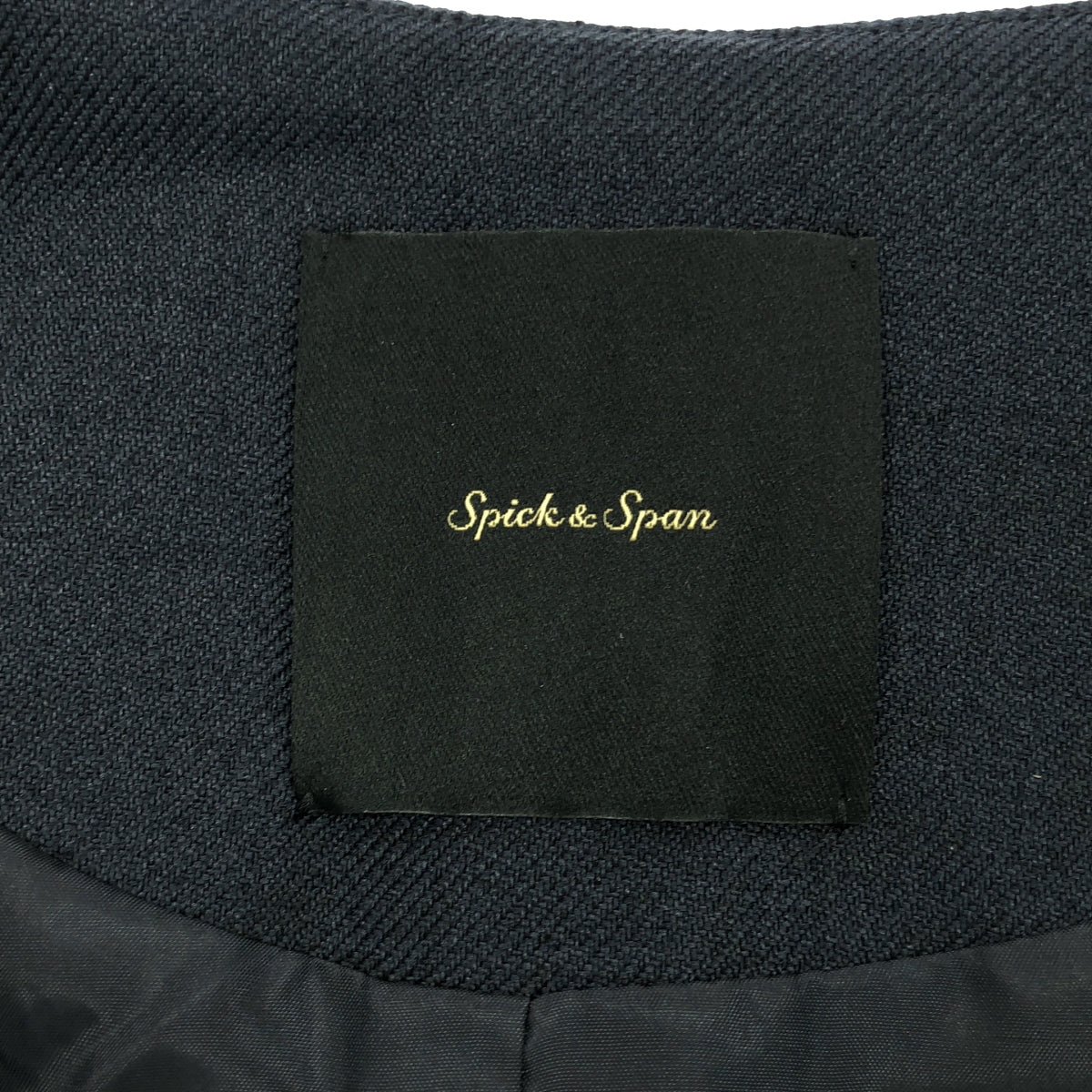 【미품】 Spick and Span / 스픽 앤 스팬 | 2021AW | 사이드 슬릿 이중직 롱 질레 | F | 네이비 |