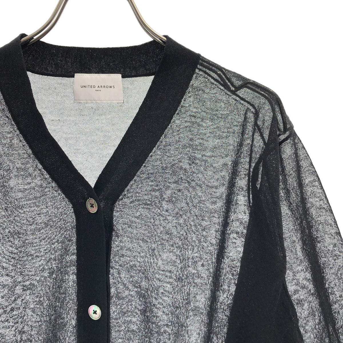 UNITED ARROWS / 유나이티드 어로즈 | 시어 V 넥 가디건 | F | 여성