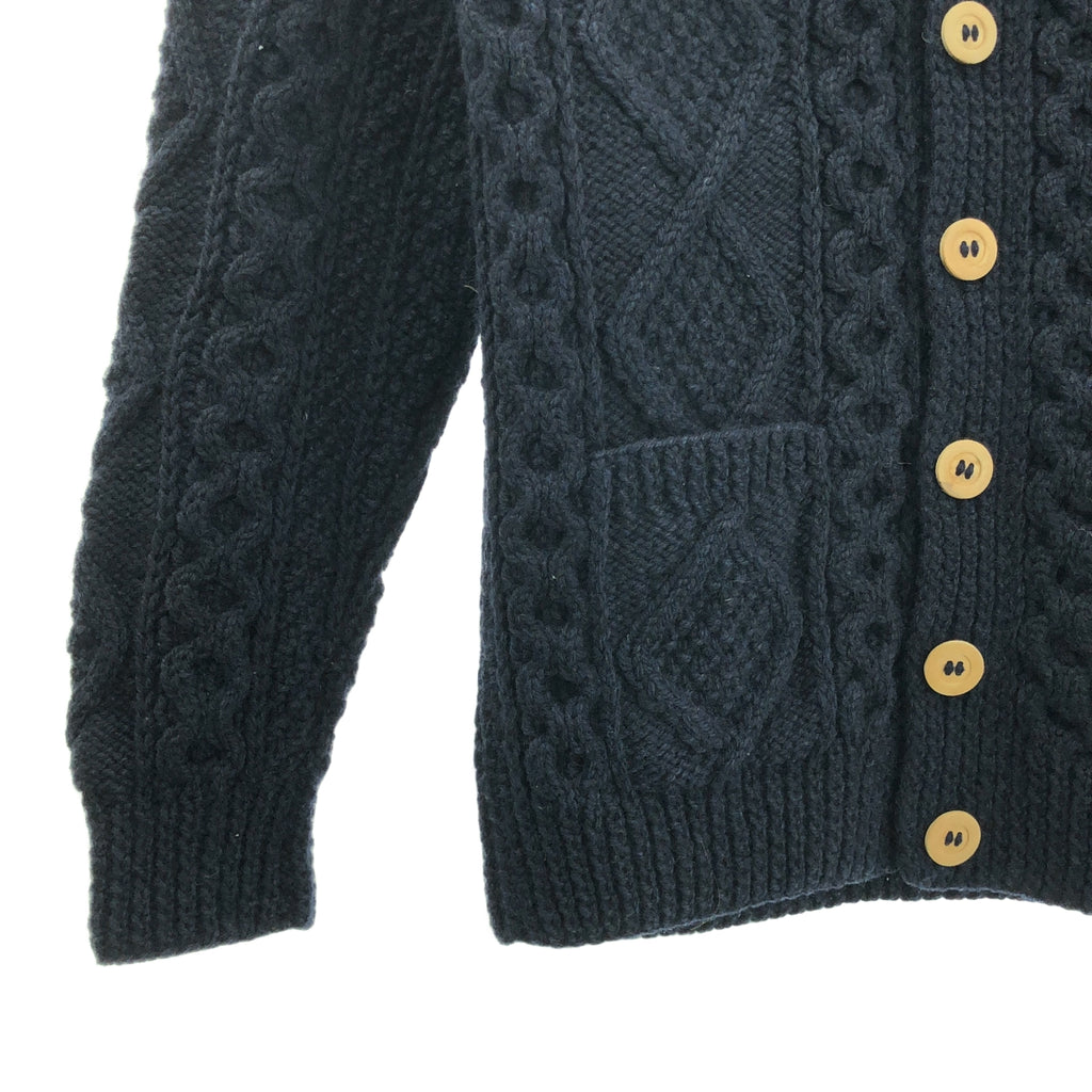 【미품】 Athena Designs / 아테나 디자인 | 울 케이블 앨런 니트 카디건 | 네이비 | 여성