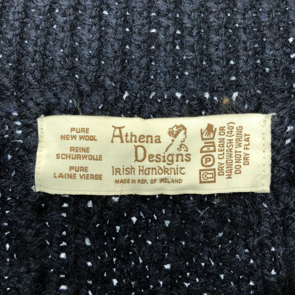 【미품】 Athena Designs / 아테나 디자인 | 울 케이블 앨런 니트 카디건 | 네이비 | 여성