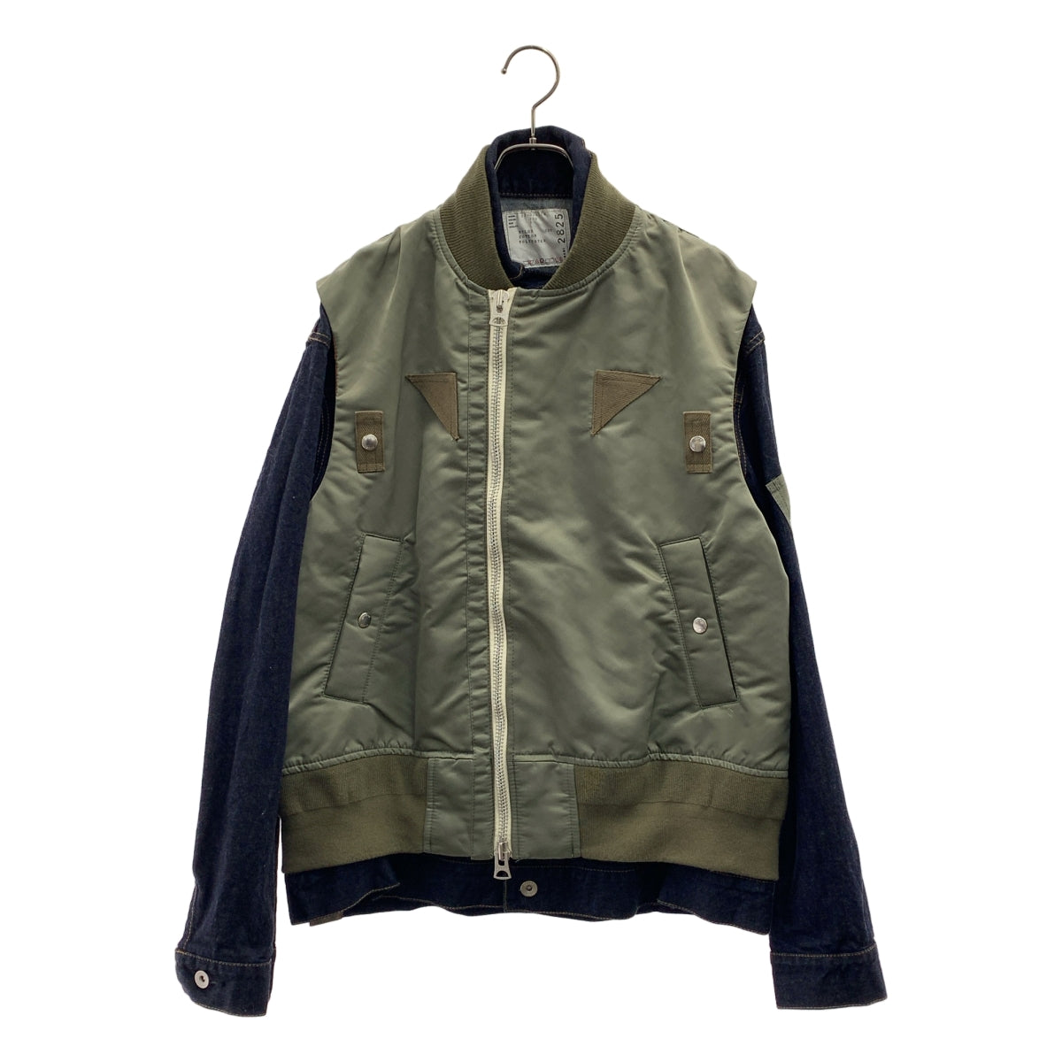 sacai / サカイ | 2022AW | Nylon Twill Mix Blouson 尼龍斜紋混紡夾克外套 | 1 | 靛藍色/卡其色 | 男士