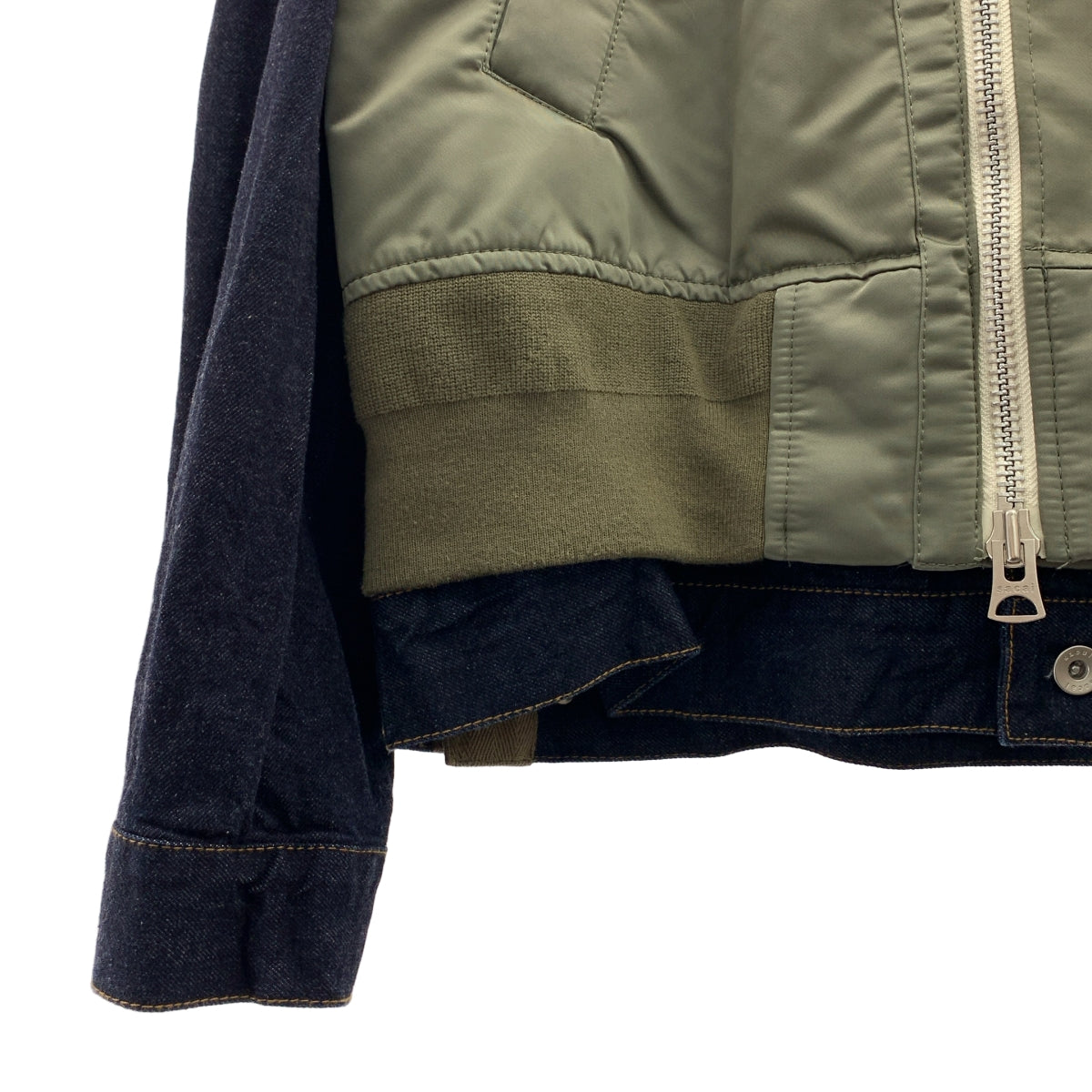 sacai / サカイ | 2022AW | Nylon Twill Mix Blouson 尼龍斜紋混紡夾克外套 | 1 | 靛藍色/卡其色 | 男士