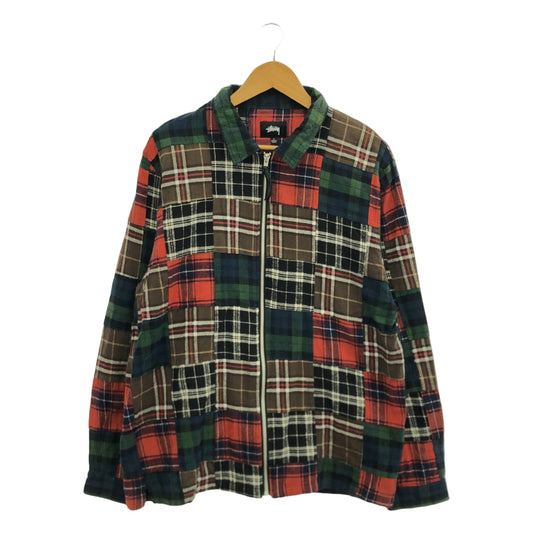 STUSSY / 스테이시 | 2018AW | PATCHWORK ZIP UP L / S SHIRT 패치 워크 플란넬 지퍼 셔츠 | L | 남성