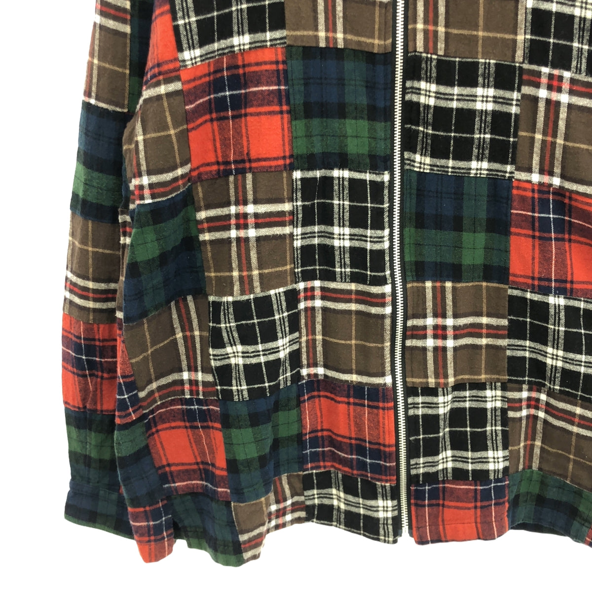 STUSSY / 스테이시 | 2018AW | PATCHWORK ZIP UP L / S SHIRT 패치 워크 플란넬 지퍼 셔츠 | L | 남성